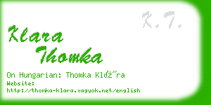 klara thomka business card